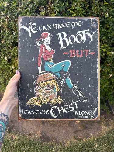 Vintage metal pinup sign!