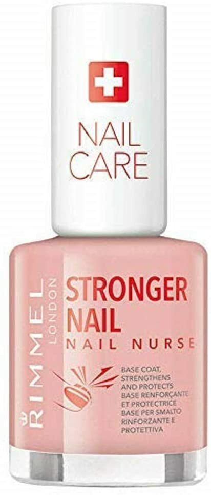 New Rimmel London Nail Nurse Stronger Nail Polish Base Coat, Transparent, 12 ml