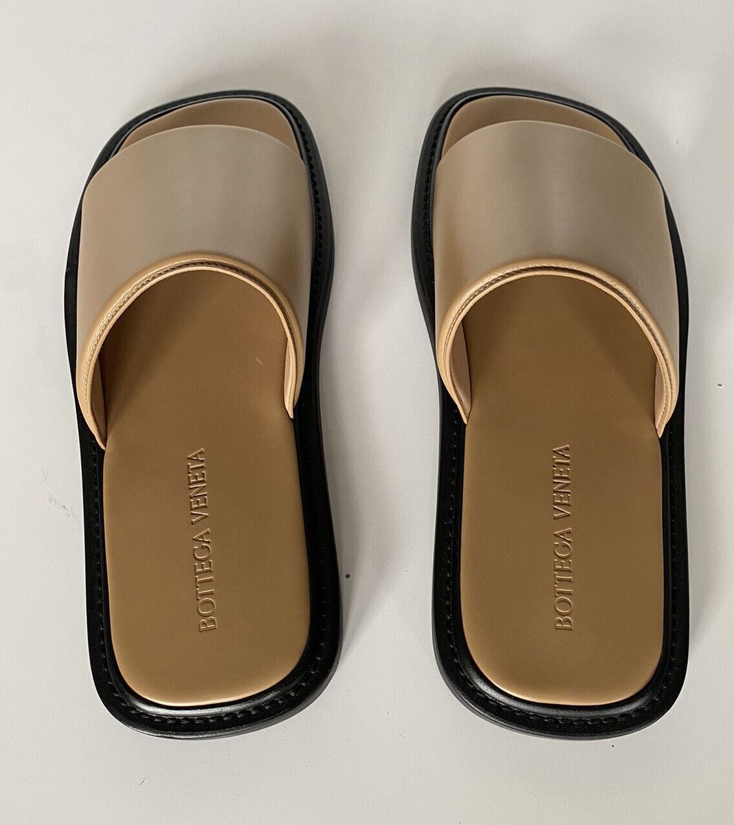 サンダル BOTTEGA VENETA SANDAL LEATHER VIENNA CALF Bottega Veneta Men's Vienna Calf Leather Sandals Camel 6 US