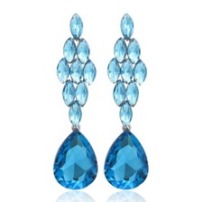 Marquise Drop Crystal Rhinestone Chandelier Dangle Earrings Studs E1477b Blue
