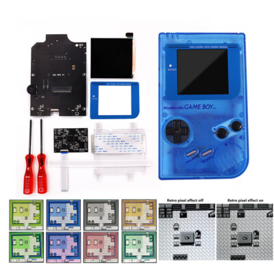 OSD Version GameBoy DMG/GBO IPS LCD Backlight Retro Pixel Kit W/Shell&Blue Lens