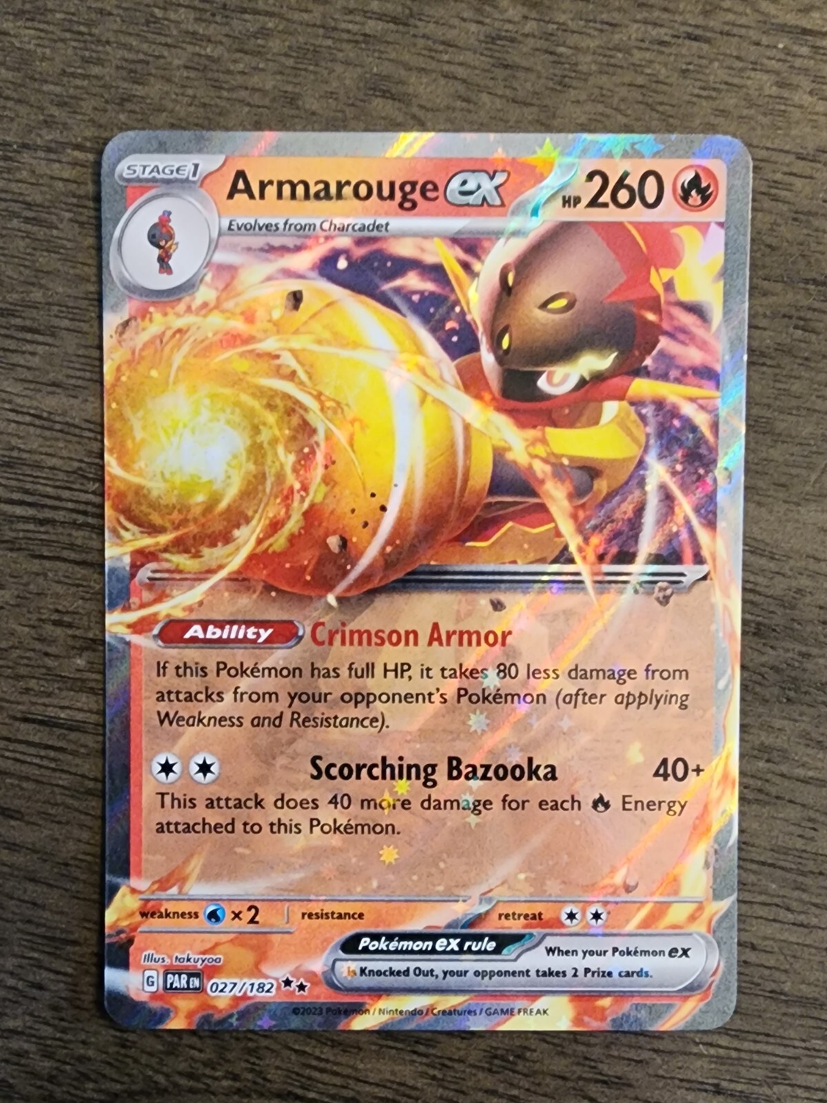Armarouge ex 27/182 SV4 Paradox Rift Double Rare Pokemon NM