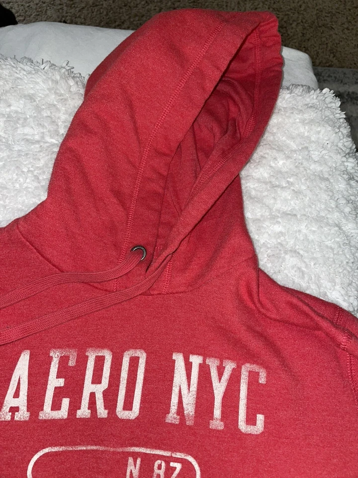 Aeropostale talla Sudadera con capucha S clásica roja lavada. Cómodo *nt. Desc* Foto 2 de 4