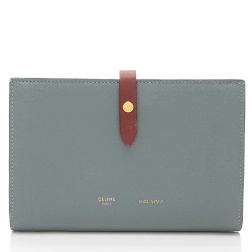 Portafoglio grande CELINE Folio grigio rosso in pelle chiusura a scatto