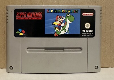 SUPER MARIO WORLD Video Game Super Nintendo SNES Very RARE PAL