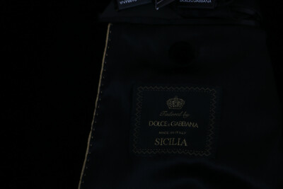 DOLCE & GABBANA Jacket SICILIA Black Gold Jacquard Long Coat IT46