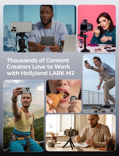 Sistema de micrófono combinado inalámbrico Hollyland LARK M2 DUO para 2 personas TOTALMENTE NUEVO - Imagen 3 de 9