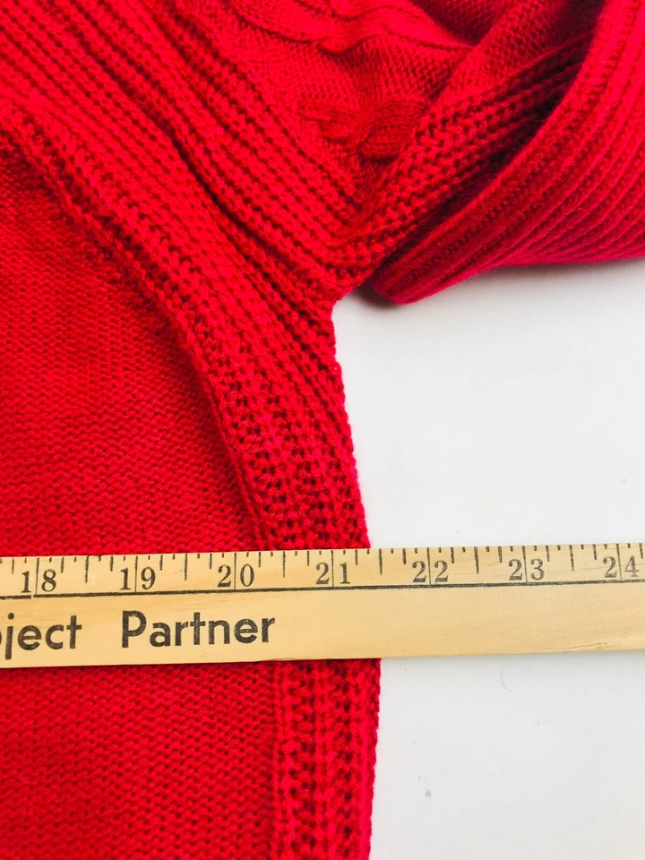 Suéter para mujer LuLaRoe talla mediana rojo liso manga larga cuello redondo tejido Foto 3 de 4