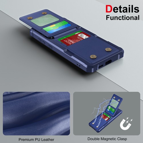 Per Samsung Galaxy A16 A15 A14 A53 A54 custodia posteriore in pelle con porta carte - Foto 12 di 42