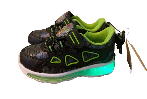 Teenage Mutant Ninja Turtles Toddler Boy Size 8 Light Up Shoes TMNT Black/Green - Picture 12 of 19