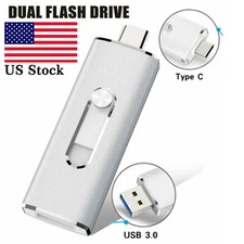 64/128/256GB USB 3.0 Flash Drive Type C OTG Dual Memory Stick Storage For Phone