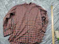 Scott Barber Orange Shadow Plaid Long Sleeve Button Down Shirt Large