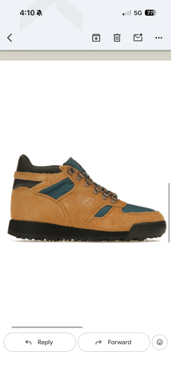 New Balance Rainier Casual Suede Hiking Boot Tan/Teal Mens 8.5
