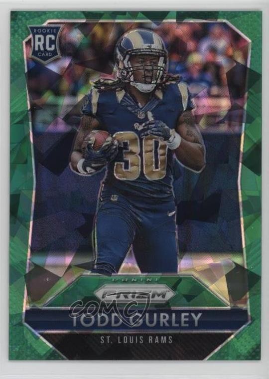 2015 Panini Prizm Rookies Green Crystal 61/75 Todd Gurley II #291 wd9
