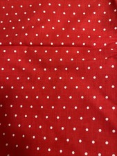 1/2 Yard 100 Cotton --red with white mini polka dots design