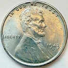 1943 D U.S. Steel Cent Uncirculated Nice Detail and Luster WW2 Coin Spots