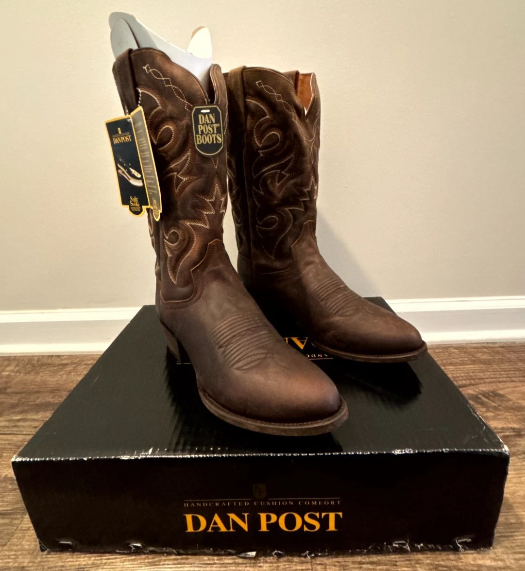 Vintage, bottes de cowboy western en cuir dan post, taille