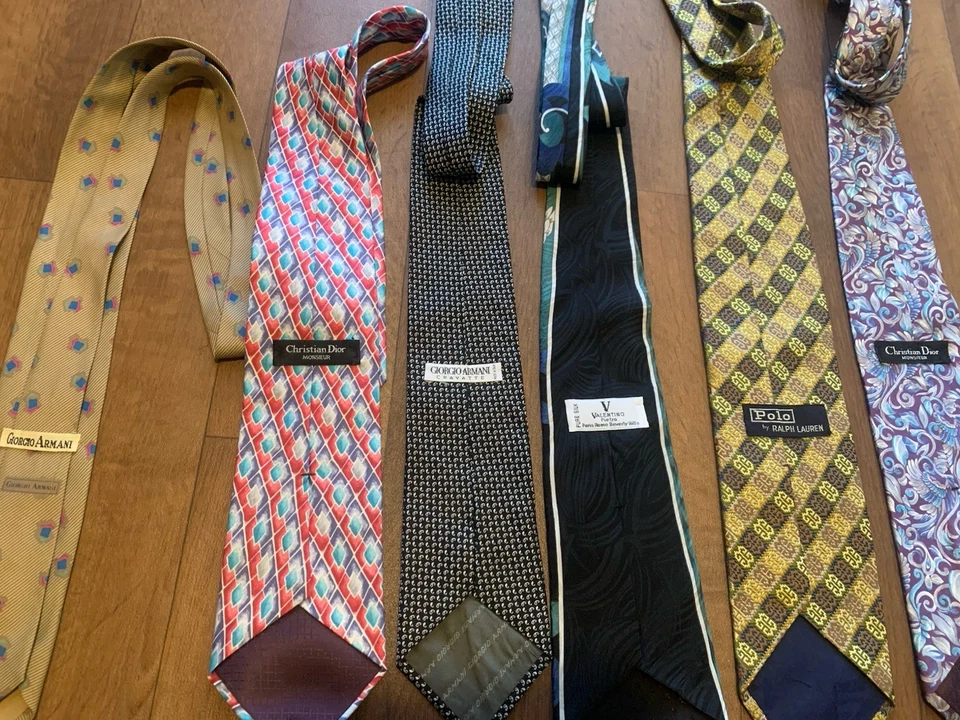 Lote de 12 corbatas de lujo de diseñador Hermes Versace Dior Balmain Saint Laurent etc. Foto 3 de 4