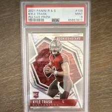 2021 Panini Rookies & Stars Pulsar Prizm Rookie Kyle Trask #109 Buccaneers PSA 9