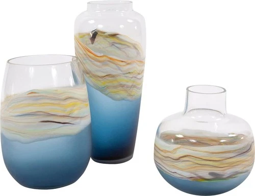 Cyprus Hand-Blown Glass Vase in Mediterranean Design - Picture 1 of 5