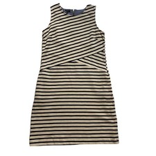 Talbots Size Small Black and White Sleeveless 100% Cotton Midi Summer dress