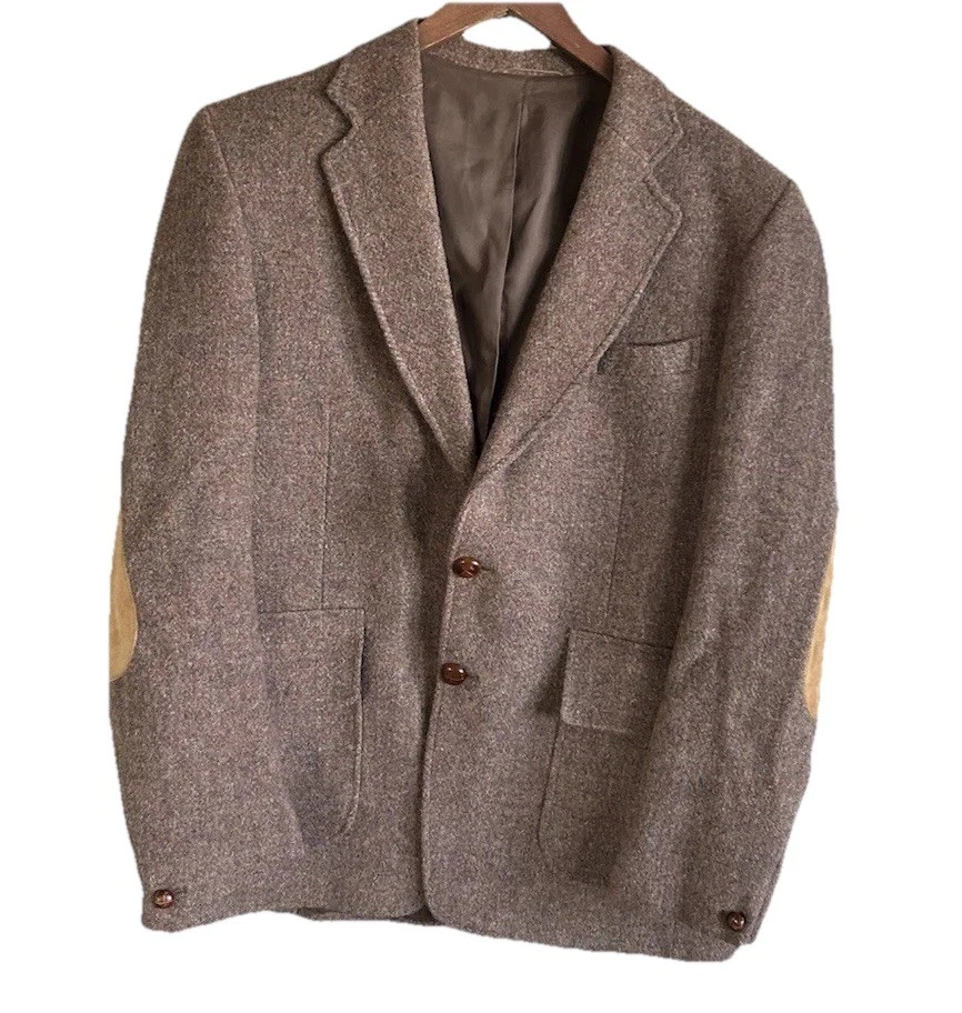 Abrigo deportivo Harris Tweed vintage para hombre 42L tejido a mano parches de codo de lana escocesa Foto 2 de 4