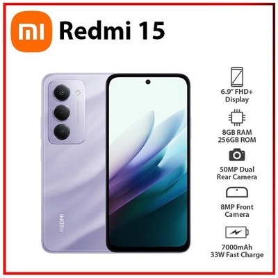 NEW Xiaomi Redmi 15 4G 8GB+256GB PURPLE Dual SIM Unlocked Android Mobile Phone