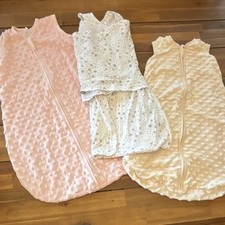HALO SleepSack Swaddle 0-3 Months NBNN Stars  Moon Pink/White/Beige Lot