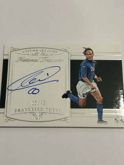 Panini 2018 National Treasures Francesco Totti ON CARD Auto Italy /49