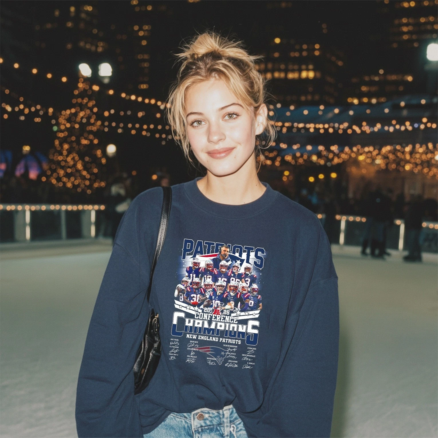 New England Patriots AFC Champions 2025 Sweatshirt, Full Size