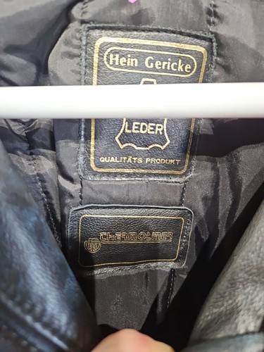 Vtg Hein Gericke Ect Leder Black Genuine Leather Motorcycle Jacket Womens 36W - Picture 7 of 9