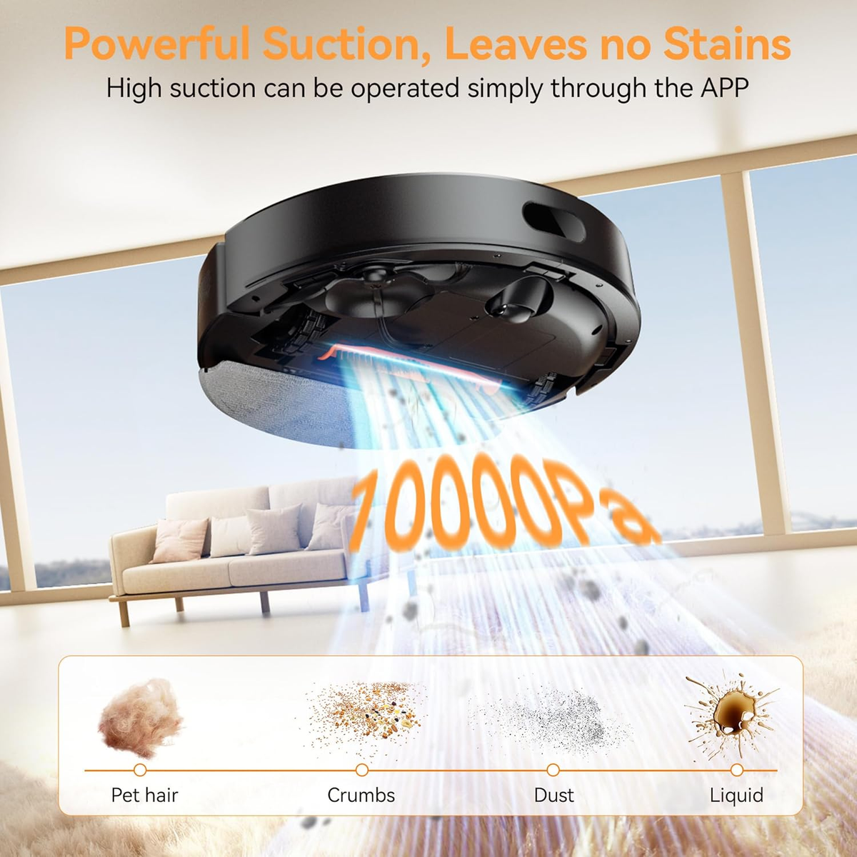 D15S MAX Robot Vacuum and Mop Combo, 10000Pa Suction Robot Vacuum