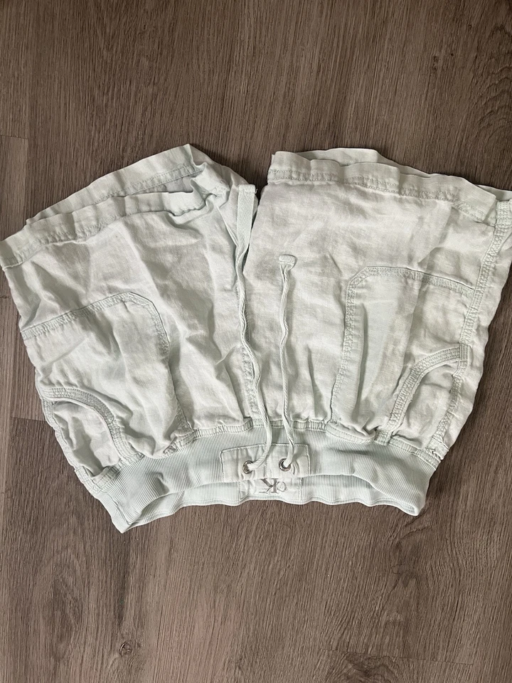 Pantalones Cortos Calvin Klein CK Mujer Talla Pequeña Azul Claro con Cordón Talla M Foto 3 de 4