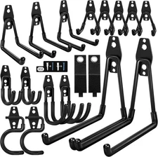 18 Pack Garage Hooks Heavy Duty Anti-Slip Coating Wall Mount