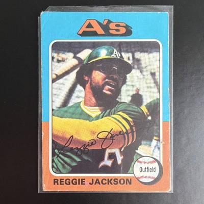Topps 1975 Topps Reggie Jackson Oakland Athletics #300 Autographed Card