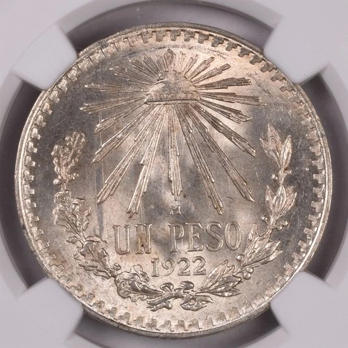 1922 M Mexico Peso - NGC MS65 