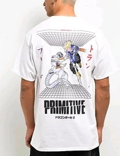 Dragon Ball Z Timeline Primitive Skatewear White T-Shirt Men's M Unisex NWT 
