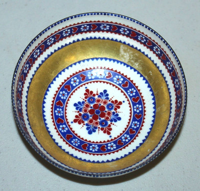 Vintage STEINBOCK EMAIL Enamel Bowl AUSTRIA Colorful!