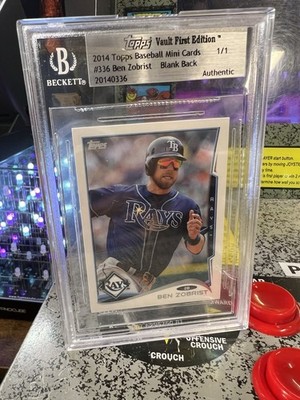 2014 Topps Mini Ben Zobrist #336 Blank Back Vault 1st Edition BGS Authentic 1/1