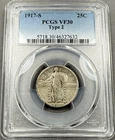 1917-S Standing Liberty Quarter 25c - PCGS VF30 Type 2 - Nice Original Example