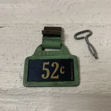 VTG 1920s Green Reversible 52/53 Cent General Store Metal Shelf Hang Price Tag