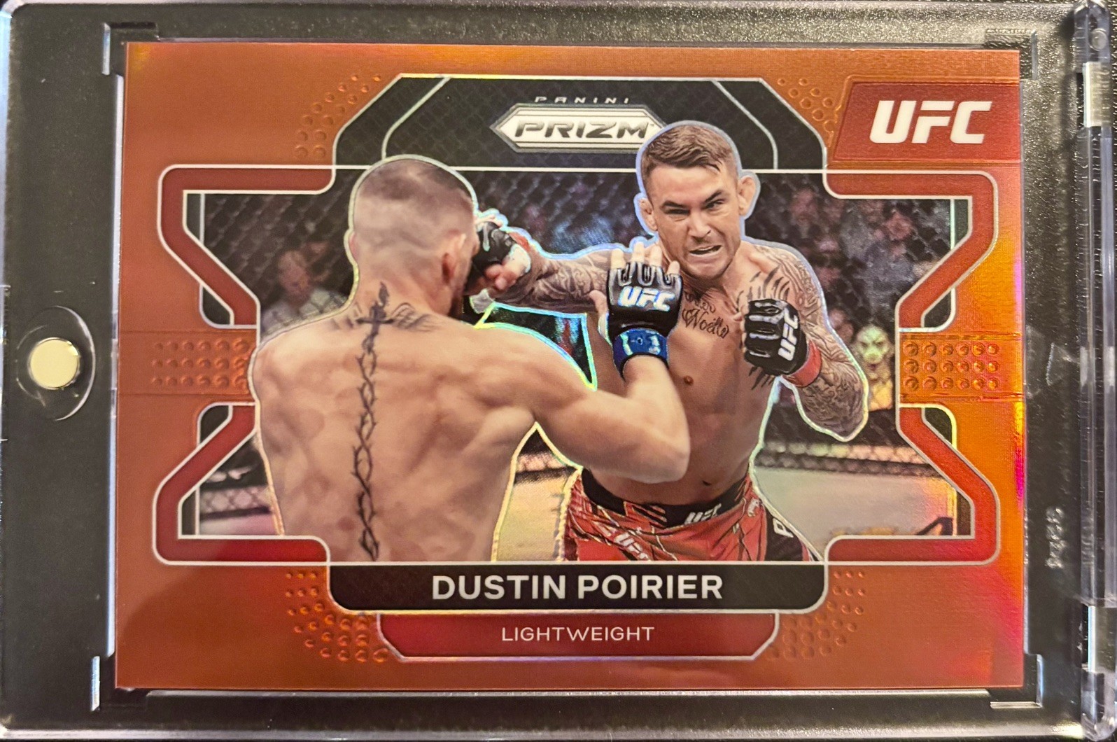 2022 Panini Prizm UFC - Dustin Poirier #21 Red Prizm /299 Numbered Diamond RARE