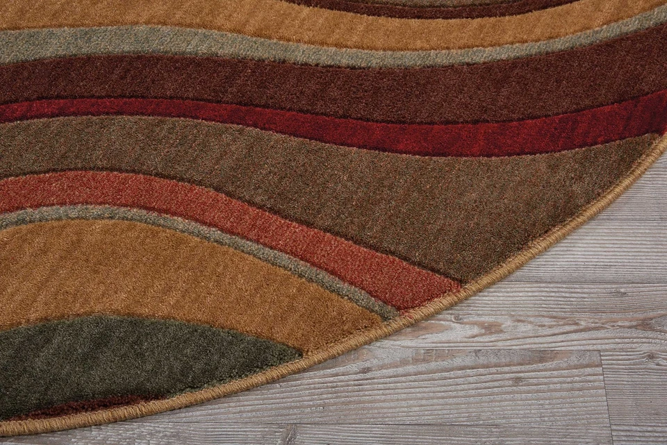 Home Somerset Mid-Century Modern Multicolor 5'6" x Round Area-Rug, Easy-Clean... - Image 4 of 4