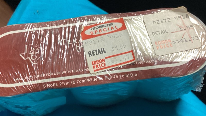 3 Pack of Thermal Paper Rolls 2 1/4'' Wide  Vintage Texas Instruments  2 In Dia
