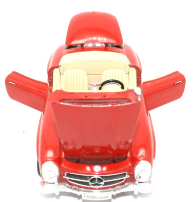 Mercedes Benze 300SL Convertible, Red W/Tan Interior Die Cast Toy Car