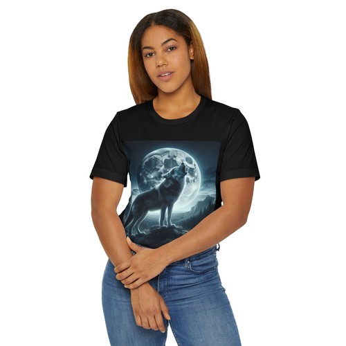 Mystical Wolf T-Shirt | Moonlit Design, Gift for Animal Lovers, Unisex Tee, - Picture 5 of 5