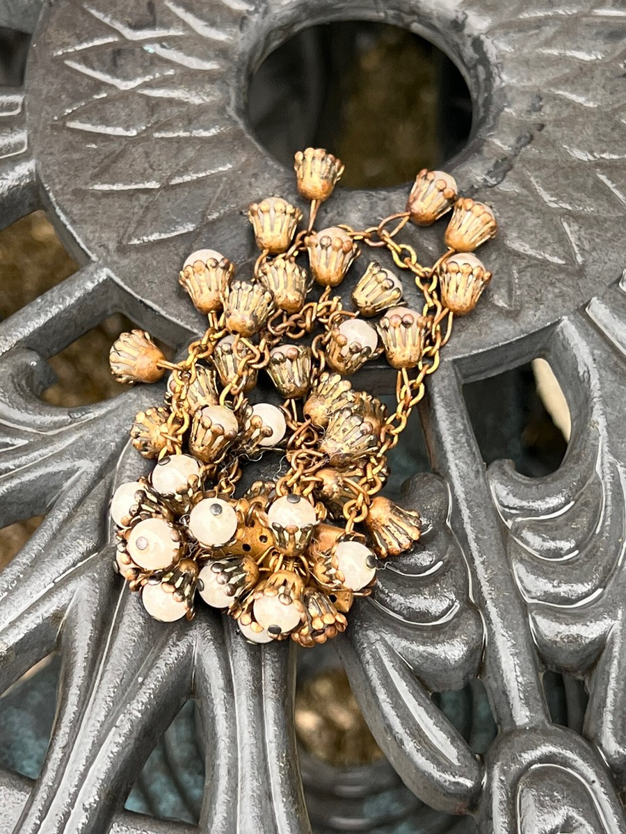 Vintage Early Unsigned Miriam Haskell Glass Beaded Drop Vintage Early Unsigned Miriam Haskell Glass Beaded Drop