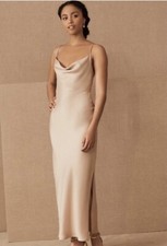 Sachin & Babi BHLDN Cali Satin Cowl Neck Maxi Dress sz 10 Oyster