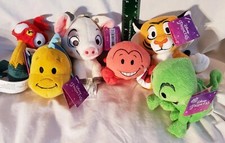 Lot 6 Small Disney Plush Sidekicks: Pascal Rajah Flounder Sebastian HeiHei Pua