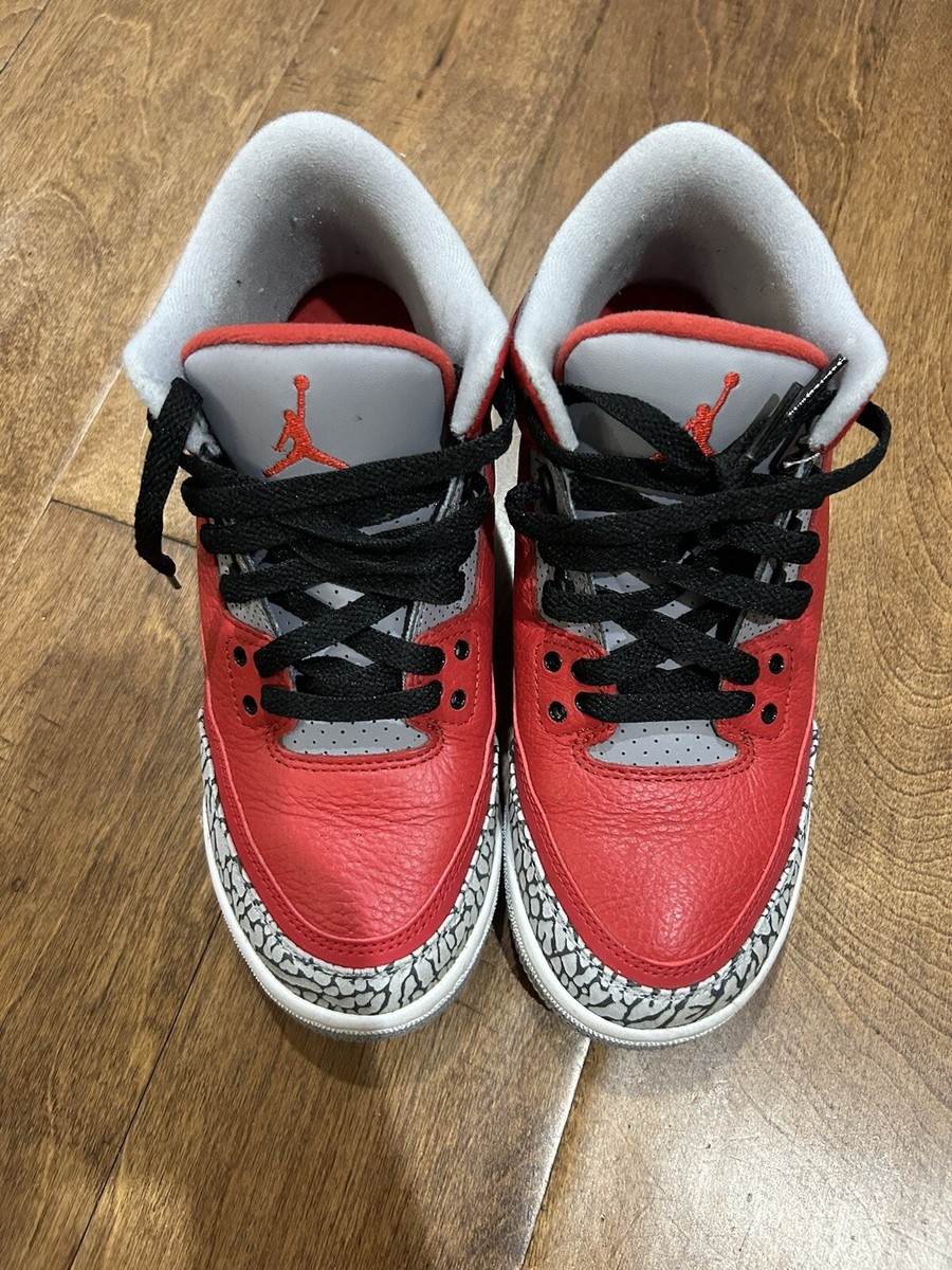 Nike Air Jordan 3 Retro 2019 Unit Fire Red Cement Grey Size  display picture 1